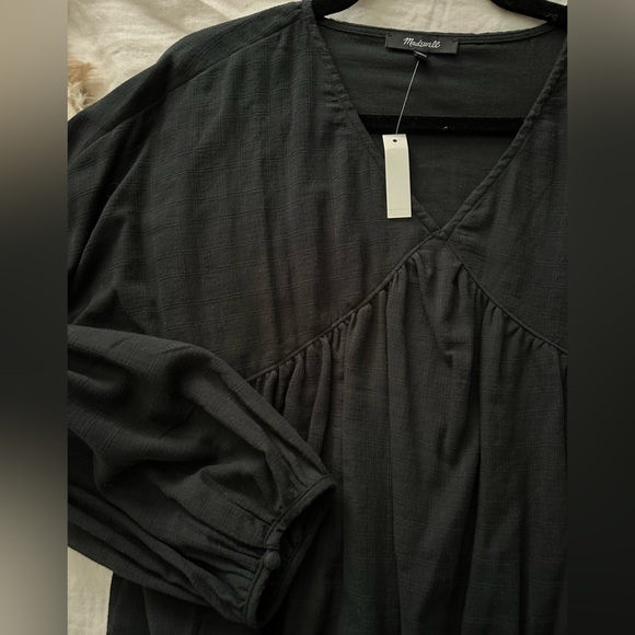 NWT Madewell Monterey Top in True Black, L - Picture 9 of 14
